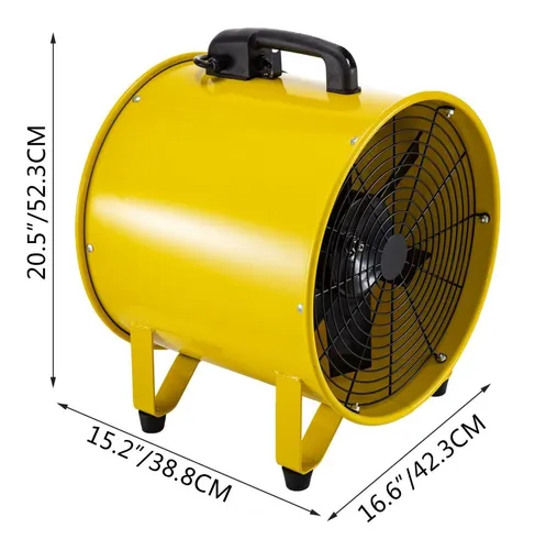 CNCEST Ventilador extractor industrial, ventilador axial de cubierta de  malla cuadrada de 110 V, 120 W, 9.843 in, con ventilador de tubo de rotor
